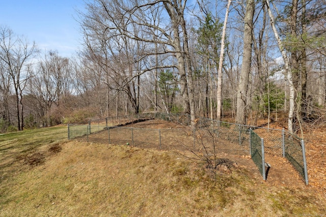 view of yard with fence