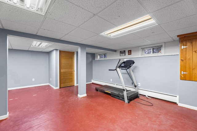 5 Ridge Ln, Shelton, CT 06484 - workout room featuring baseboards and a paneled ceiling