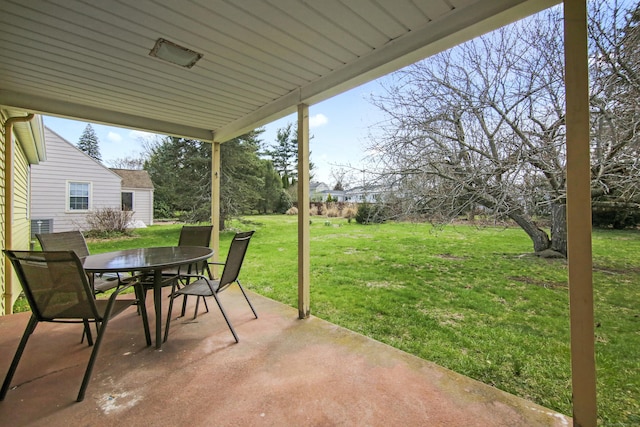 view of patio featuring outdoor dining space