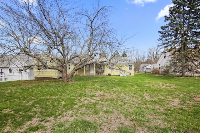view of yard with fence