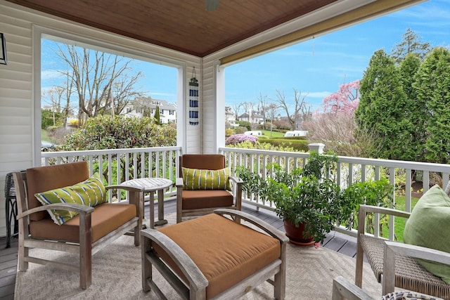 balcony with a residential view