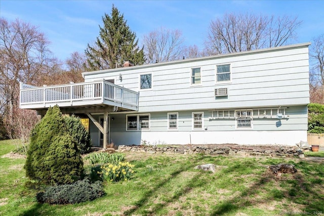 6 Pell Mell Dr, Bethel, CT 06801 - back of property featuring a chimney and a deck