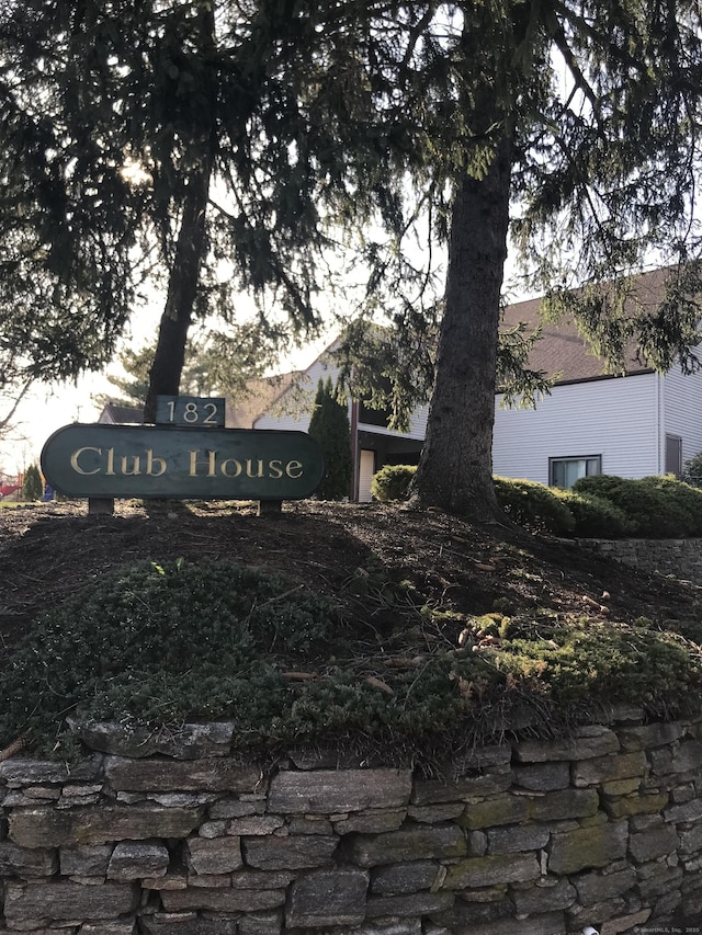 view of community sign