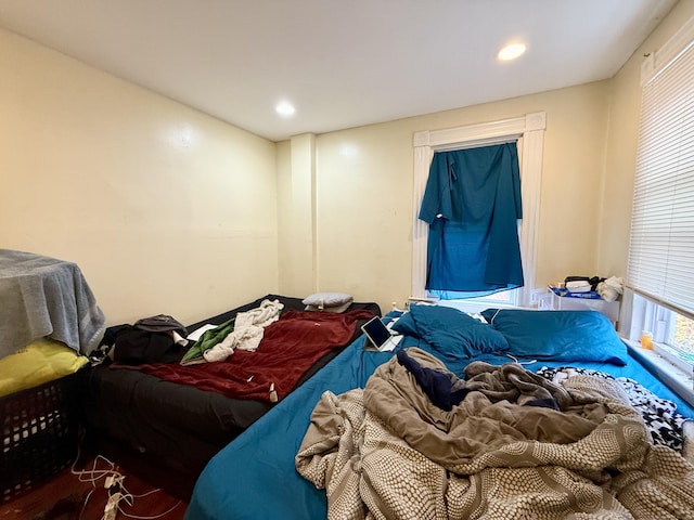 bedroom with recessed lighting