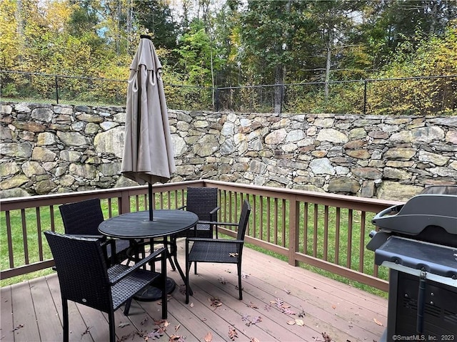 21 Old Oak Dr Unit 21, Brookfield, CT 06804 - wooden terrace with outdoor dining space and grilling area