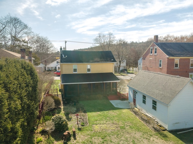 574 Fabyan Rd, Thompson, CT 06255 - back of property with a yard and a residential view