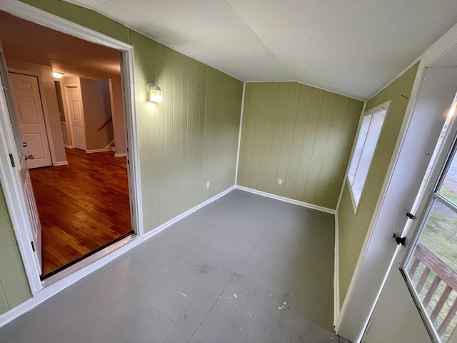 1895 Reservoir Ave, Bridgeport, CT 06606 - spare room featuring baseboards and lofted ceiling