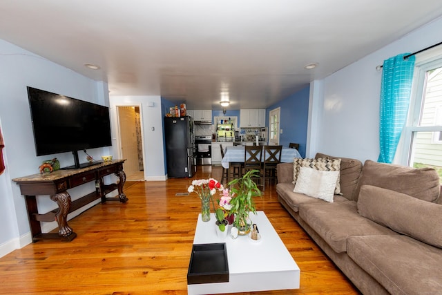 70 Manners Ave, Naugatuck, CT 06770 - living area featuring light wood-type flooring and recessed lighting