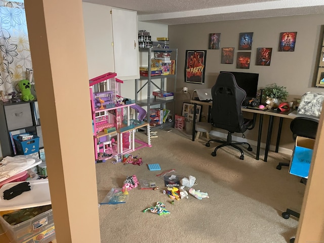 view of carpeted office space