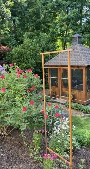 view of play area with a gazebo