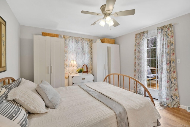 378 Rte 87, Columbia, CT 06237 - bedroom with ceiling fan, baseboards, and light wood-style floors