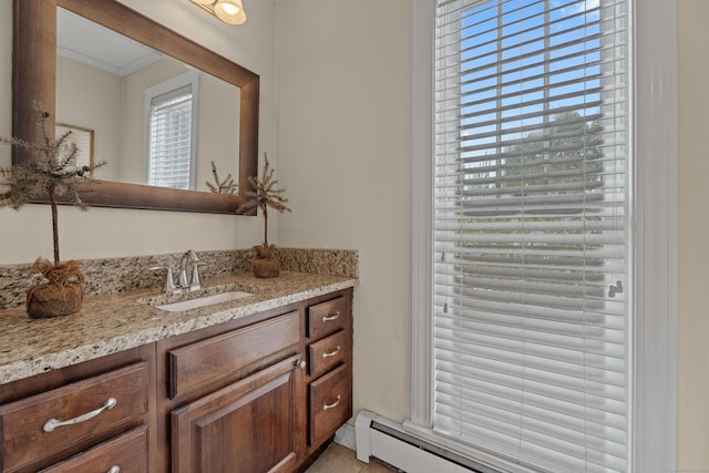 9 Academy Ln, Old Lyme, CT 06371 - bathroom featuring vanity and baseboard heating