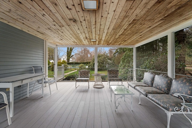 9 Academy Ln, Old Lyme, CT 06371 - wooden deck featuring an outdoor hangout area