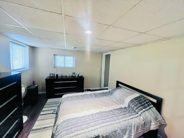 37 Fulton Dr, New Fairfield, CT 06812 - bedroom with wood finished floors, a drop ceiling, and baseboards