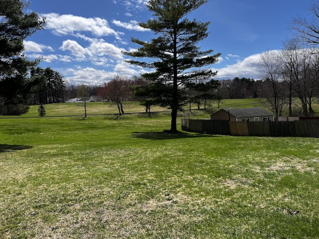 view of yard featuring fence