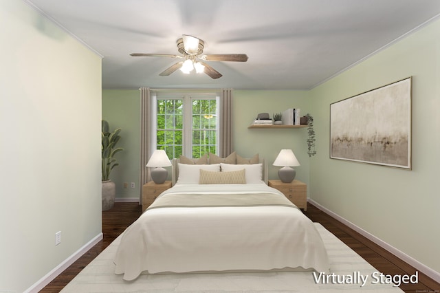20 Linden Rd, Ridgefield, CT 06877 - bedroom featuring baseboards, wood finished floors, and a ceiling fan
