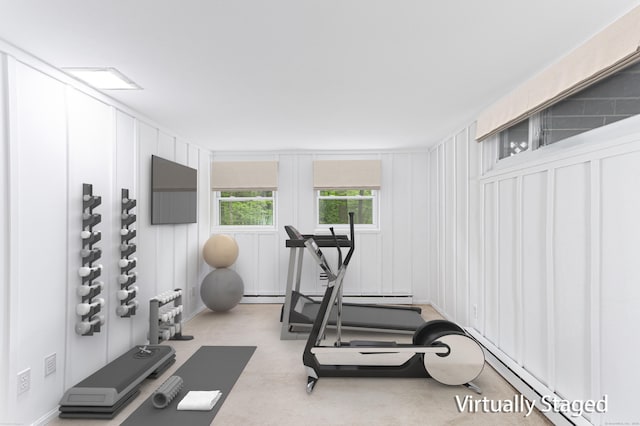 20 Linden Rd, Ridgefield, CT 06877 - exercise area with a decorative wall and a baseboard radiator