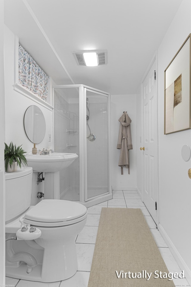 20 Linden Rd, Ridgefield, CT 06877 - bathroom with toilet, a stall shower, and baseboards