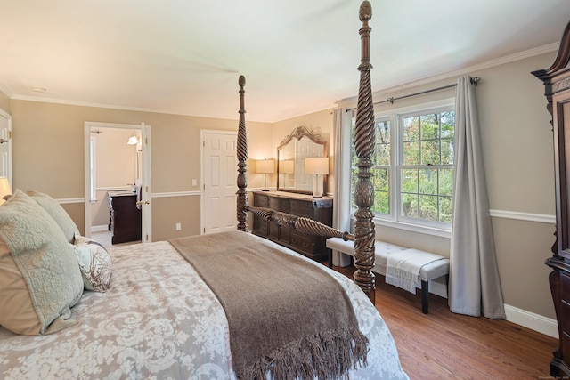 7 Tunxis Trl, Redding, CT 06896 - bedroom with baseboards, ornamental molding, and wood finished floors