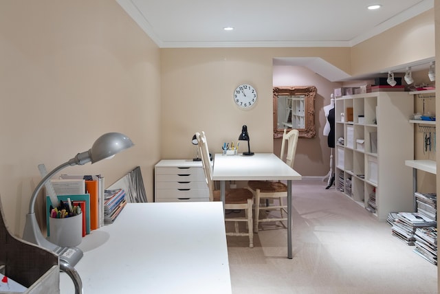 7 Tunxis Trl, Redding, CT 06896 - carpeted office space with crown molding and recessed lighting