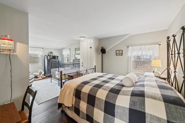 329 Weekeepeemee Rd, Woodbury, CT 06798 - bedroom featuring vaulted ceiling and dark wood-style floors