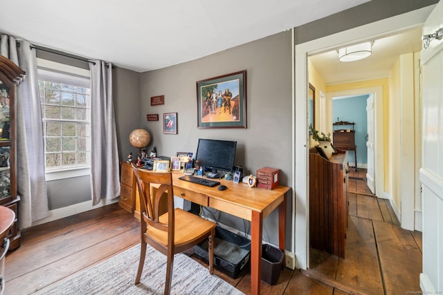 329 Weekeepeemee Rd, Woodbury, CT 06798 - office featuring hardwood / wood-style floors and baseboards