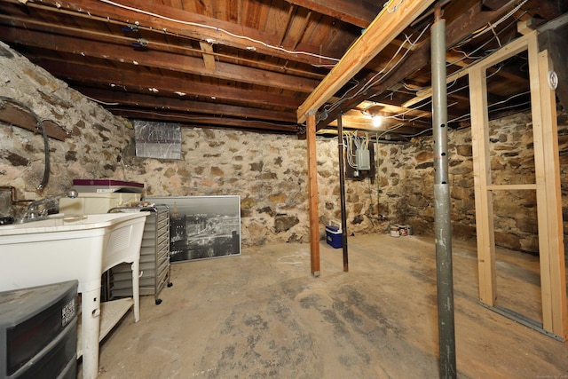 view of unfinished below grade area