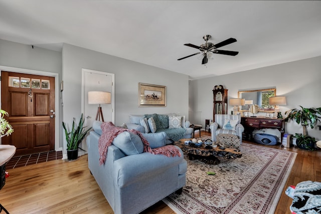 98 Aetna Ave, Torrington, CT 06790 - living area with a ceiling fan and light wood finished floors