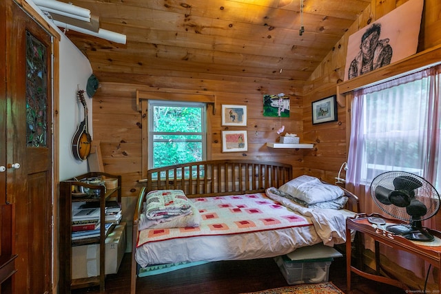 11 Summer Hill Rd, New Fairfield, CT 06812 - bedroom featuring lofted ceiling, wood ceiling, and wooden walls