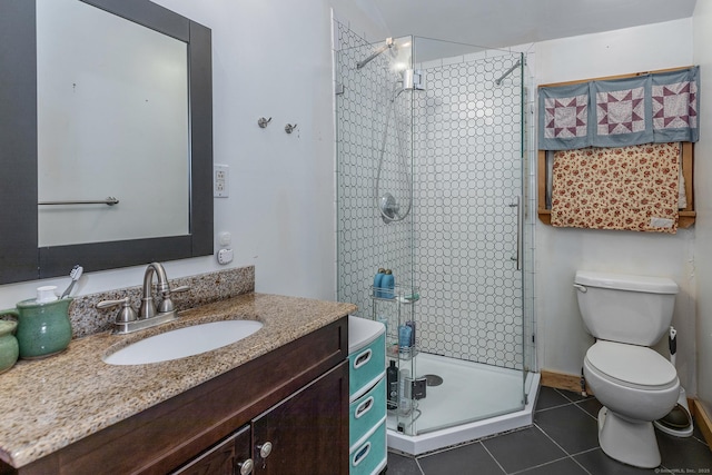 11 Summer Hill Rd, New Fairfield, CT 06812 - full bathroom featuring vanity, tile patterned floors, toilet, and a stall shower