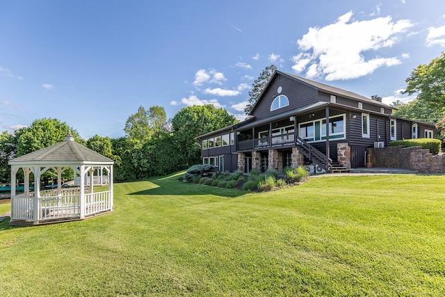11 Summer Hill Rd, New Fairfield, CT 06812 - back of property with a gazebo and a yard