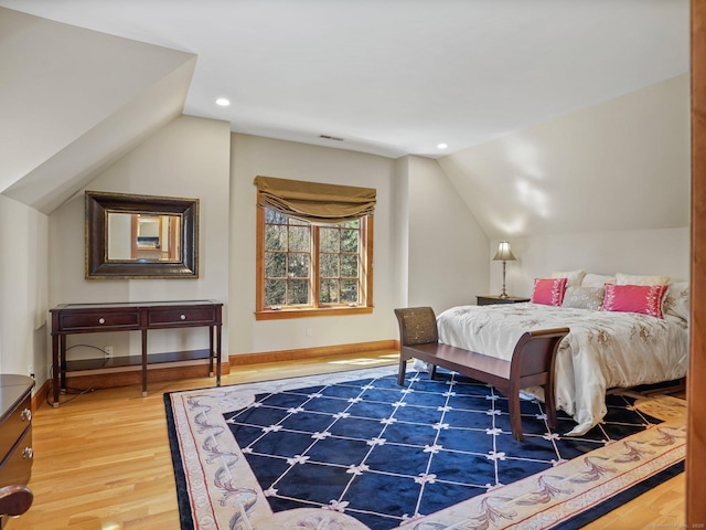 17 Fire Hill Ln, Redding, CT 06896 - bedroom featuring lofted ceiling, wood finished floors, baseboards, and recessed lighting
