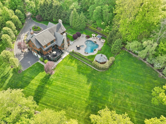 17 Fire Hill Ln, Redding, CT 06896 - bird's eye view of a pool