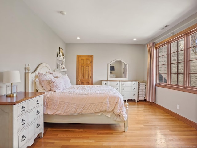 17 Fire Hill Ln, Redding, CT 06896 - bedroom with light wood-style floors, recessed lighting, and baseboards