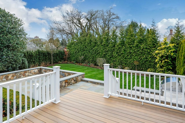 13 Bryan Rd, Norwalk, CT 06853 - wooden deck with a lawn