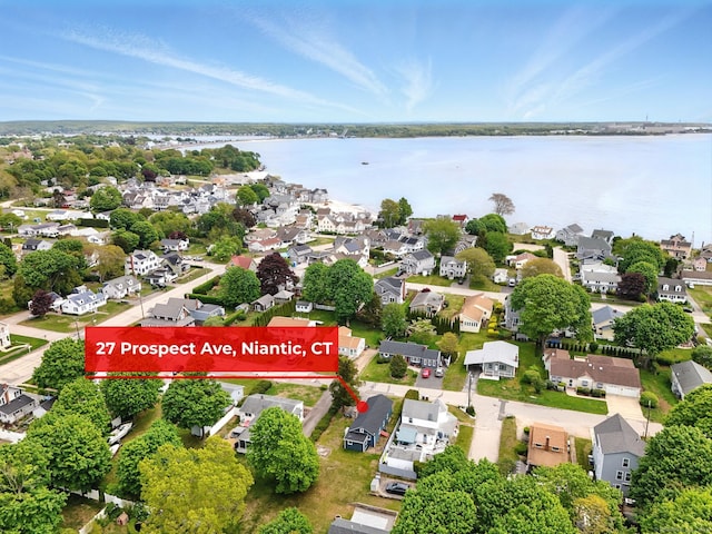 27 Prospect Ave, East Lyme, CT 06357 - aerial perspective of suburban area featuring a nearby body of water