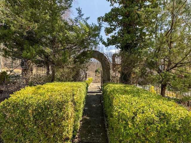 view of yard featuring fence