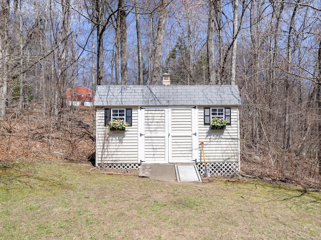 view of shed
