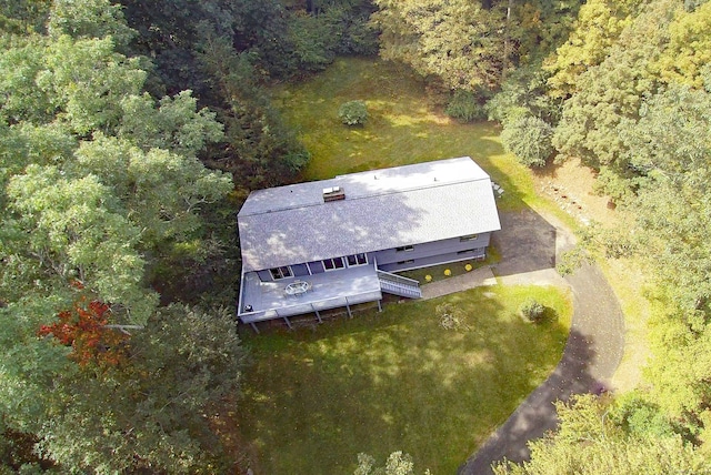 45 Wayside Ln, Redding, CT 06896 - view from above of property with a forest