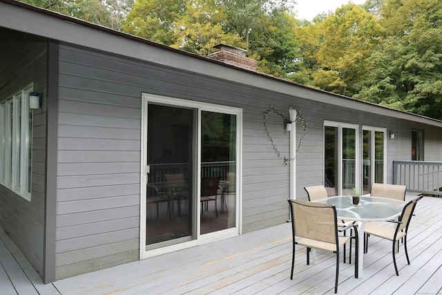 45 Wayside Ln, Redding, CT 06896 - wooden deck featuring outdoor dining space