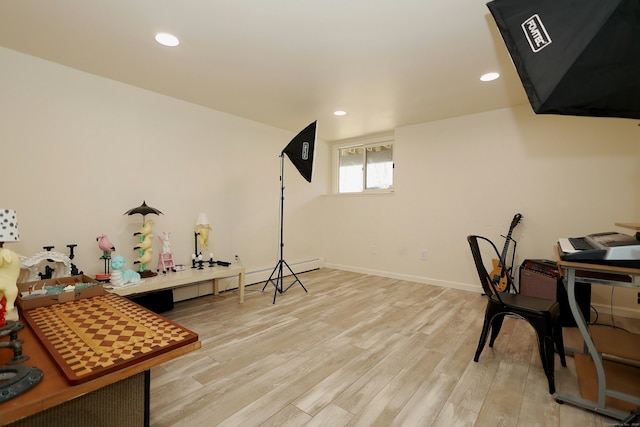 45 Wayside Ln, Redding, CT 06896 - office with light wood finished floors, recessed lighting, and baseboards