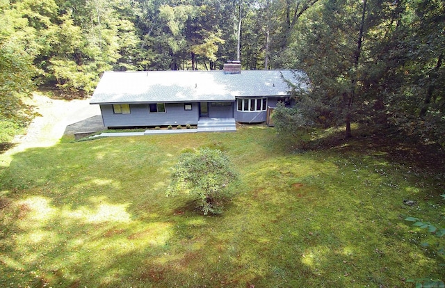 45 Wayside Ln, Redding, CT 06896 - view from above of property with a forest