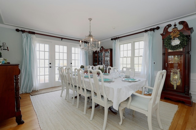 37 Giles Hill Rd, Redding, CT 06896 - dining room featuring crown molding, a notable chandelier, and light wood-type flooring