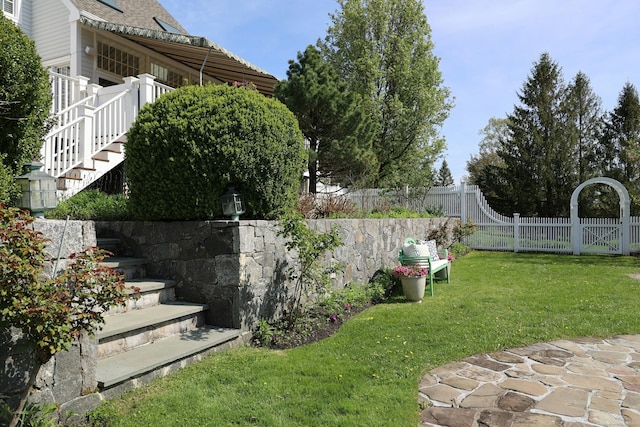 37 Giles Hill Rd, Redding, CT 06896 - view of yard with fence and stairs