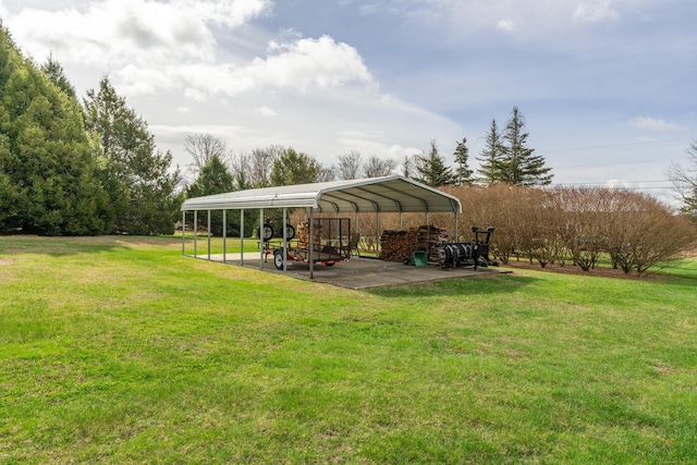 17 Old Hampton Rd, Canterbury, CT 06331 - view of green lawn featuring a detached carport