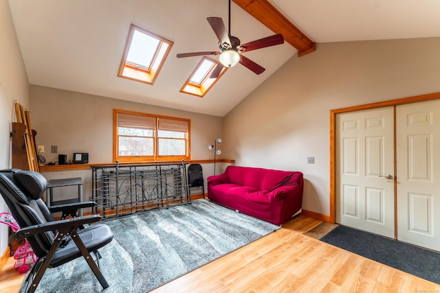 17 Old Hampton Rd, Canterbury, CT 06331 - office featuring a skylight, ceiling fan, and wood finished floors