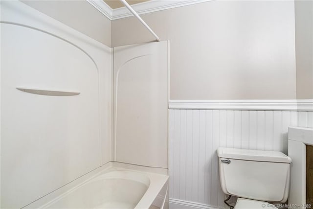 26 Columbia St, Ansonia, CT 06401 - full bathroom featuring wainscoting, bathtub / shower combination, and toilet