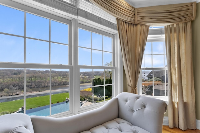 22 Nature Ln, Shelton, CT 06484 - living area featuring a water view and plenty of natural light