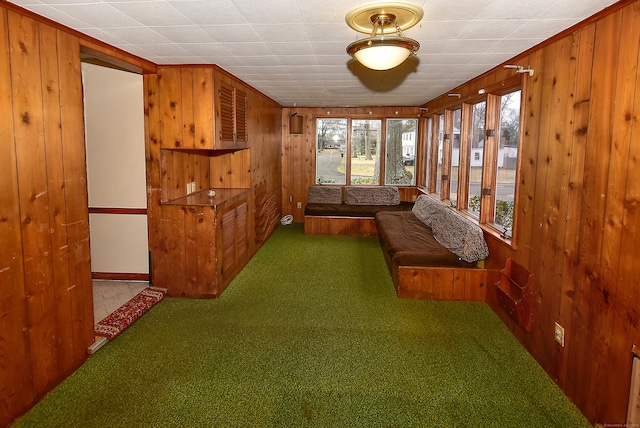 88 Milwood Rd, East Hartford, CT 06118 - sunroom / solarium with carpet and wood walls