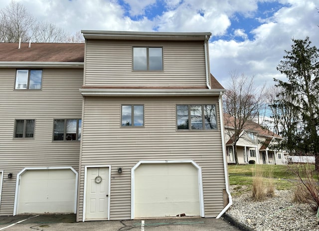 exterior space featuring a garage